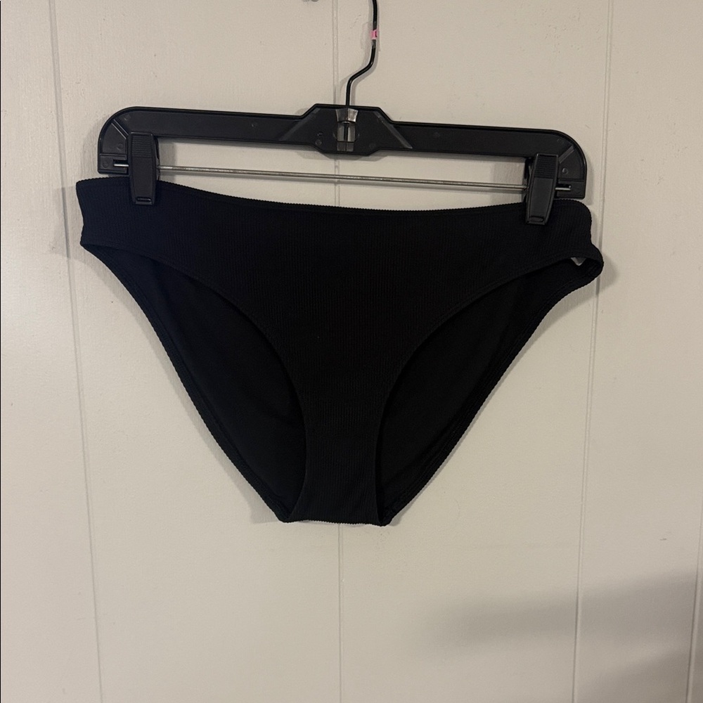 Aerie Large Ribbed Black Bikini Bottoms NWOT